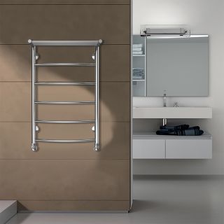 Полотенцесушитель водяной AZARIO VERONA AZ04158P 500/800 с полкой, 5 секций, нижнее/диагональное подключение, 1/2, хром